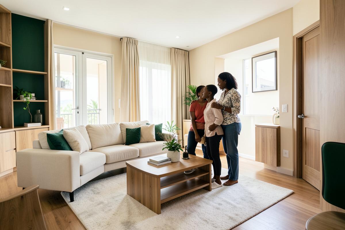 Visite accompagnée d'un appartement meublé à Abidjan